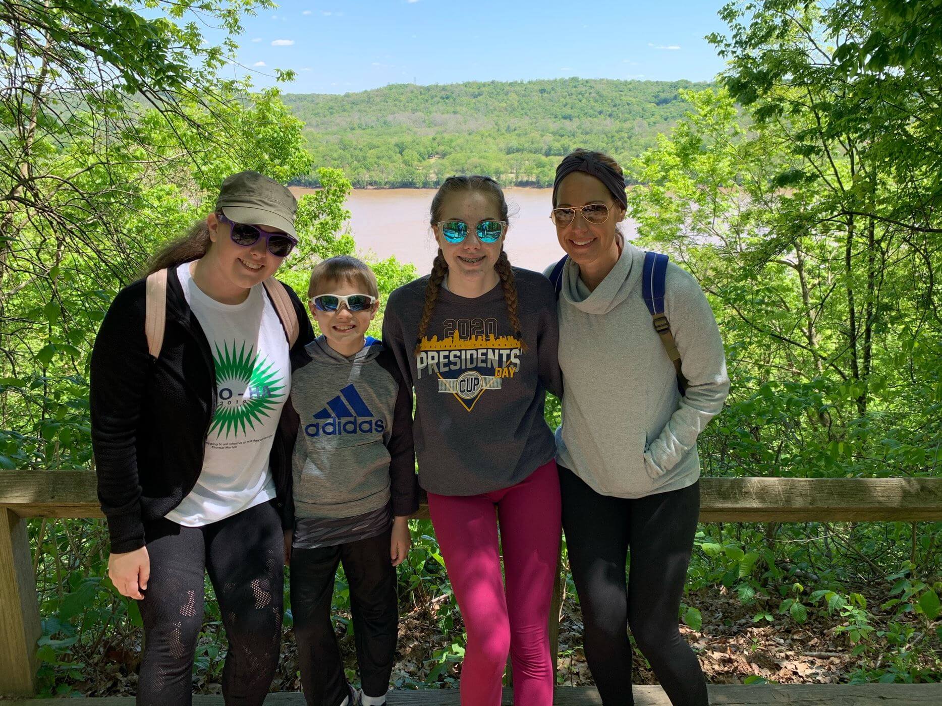 Fitfluence member hiking with family