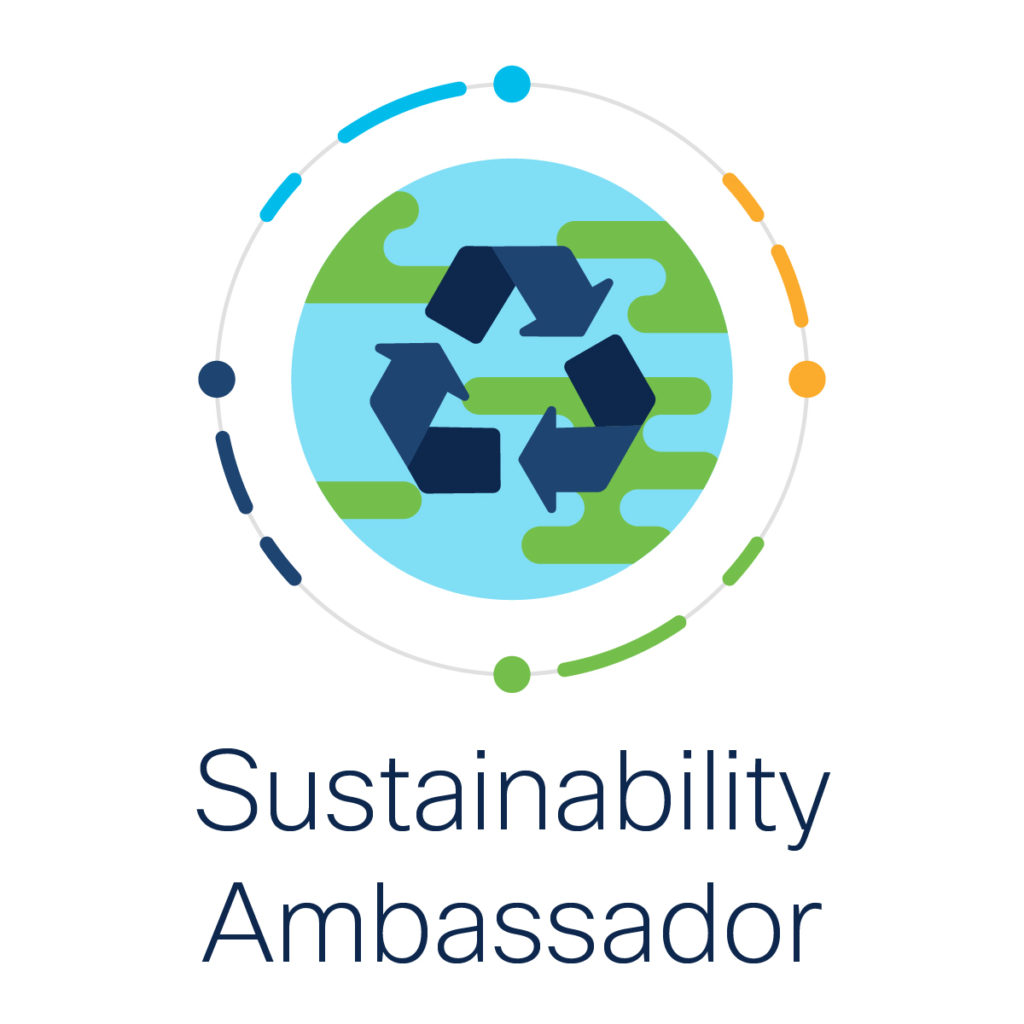 Cisco environmental sustainability specialization emblem for sustainable business practices