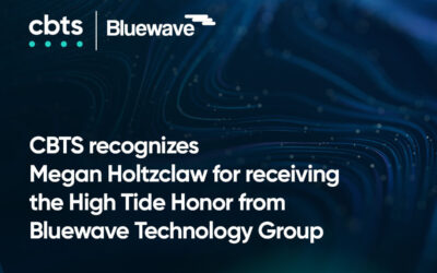 CBTS recognizes Megan Holtzclaw for receiving the High Tide Honor from Bluewave Technology Group