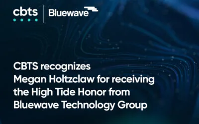 CBTS recognizes Megan Holtzclaw for receiving the High Tide Honor from Bluewave Technology Group