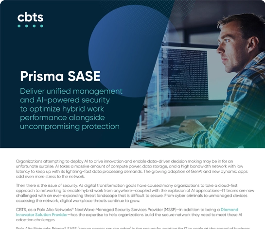 Prisma SASE Deliver unified management and AI-powered security to optimize hybrid work performance alongside uncompromising protection